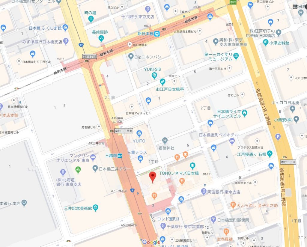 日本橋アートアクアリウム2018周辺地図